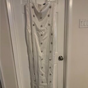 Chic White Embellished Maxi Dress